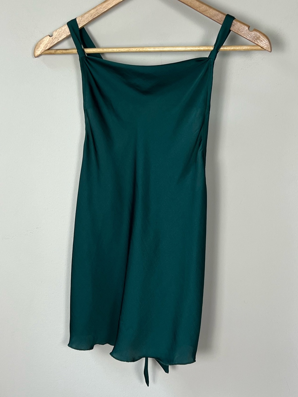 NWT Intimately Free People Satin Tie Back Cami Tank Emerald Green Size S